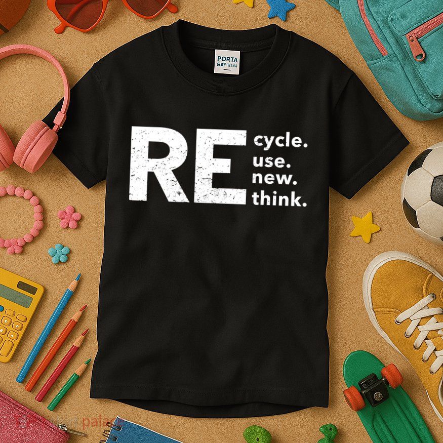 Environmental Activism Recycle Reuse Renew Rethink Crisis Kids T-Shirt