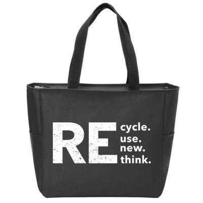 Environmental Activism Recycle Reuse Renew Rethink Crisis Zip Tote Bag