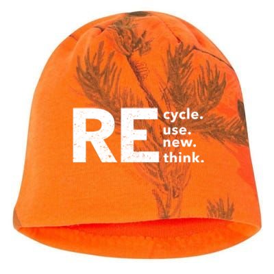 Environmental Activism Recycle Reuse Renew Rethink Crisis Kati - Camo Knit Beanie