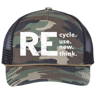 Environmental Activism Recycle Reuse Renew Rethink Crisis Retro Rope Trucker Hat Cap