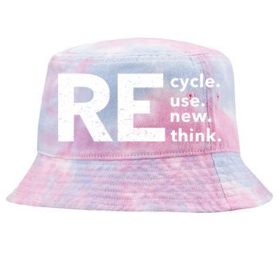 Environmental Activism Recycle Reuse Renew Rethink Crisis Tie-Dyed Bucket Hat