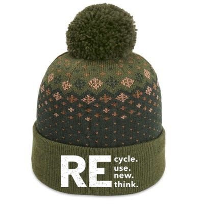 Environmental Activism Recycle Reuse Renew Rethink Crisis The Baniff Cuffed Pom Beanie