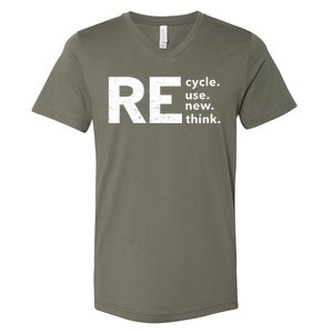 Environmental Activism Recycle Reuse Renew Rethink Crisis V-Neck T-Shirt