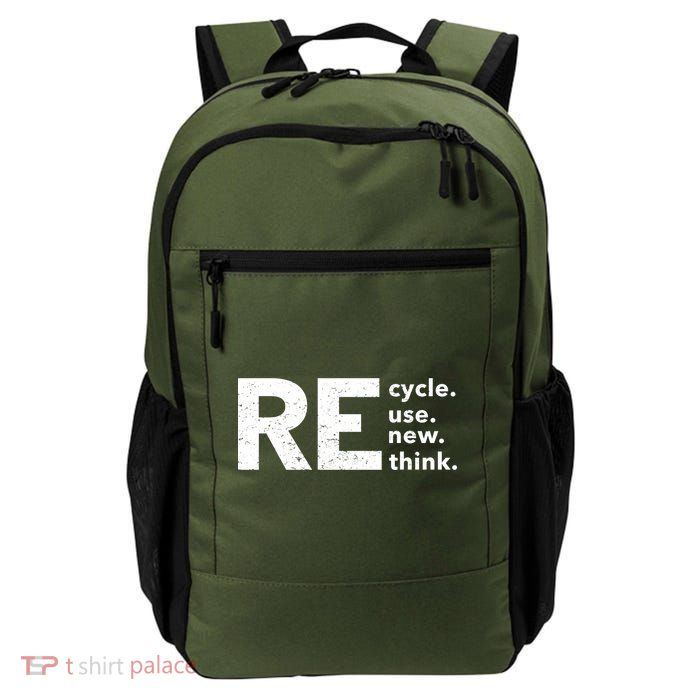 Environmental Activism Recycle Reuse Renew Rethink Crisis Backpack