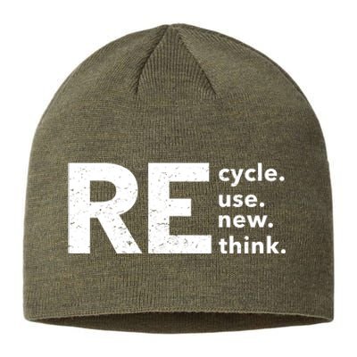 Environmental Activism Recycle Reuse Renew Rethink Crisis Sustainable Beanie