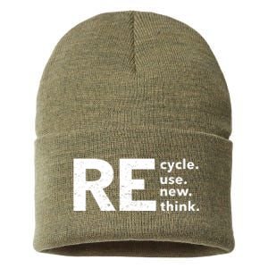 Environmental Activism Recycle Reuse Renew Rethink Crisis Sustainable Knit Beanie