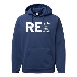 Environmental Activism Recycle Reuse Renew Rethink Crisis Performance Fleece Hoodie