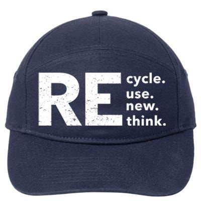 Environmental Activism Recycle Reuse Renew Rethink Crisis 7-Panel Snapback Hat