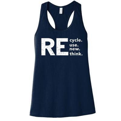 Environmental Activism Recycle Reuse Renew Rethink Crisis Women's Racerback Tank