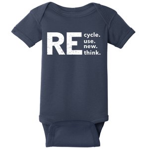 Environmental Activism Recycle Reuse Renew Rethink Crisis Baby Bodysuit