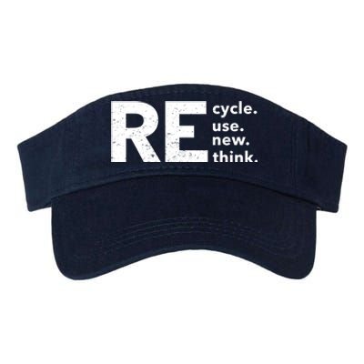 Environmental Activism Recycle Reuse Renew Rethink Crisis Valucap Bio-Washed Visor