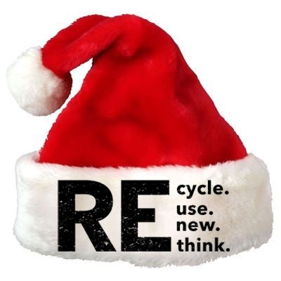 Environmental Activism Recycle Reuse Renew Rethink Crisis Premium Christmas Santa Hat