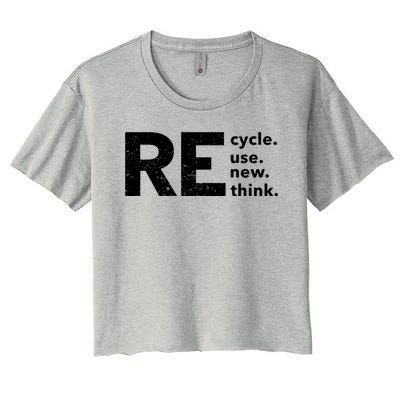 Environmental Activism Recycle Reuse Renew Rethink Crisis Women's Crop Top Tee