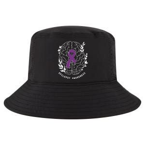 Epilepsy Awareness Ribbon Purple Epilepsy Brain Grahpic Cool Comfort Performance Bucket Hat