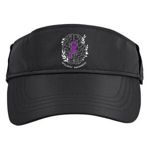 Epilepsy Awareness Ribbon Purple Epilepsy Brain Grahpic Adult Drive Performance Visor