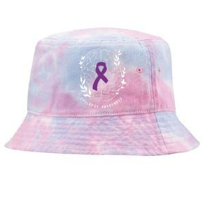 Epilepsy Awareness Ribbon Purple Epilepsy Brain Grahpic Tie-Dyed Bucket Hat