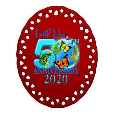 Earth Day 50th Anniversary 2020 Ceramic Oval Ornament