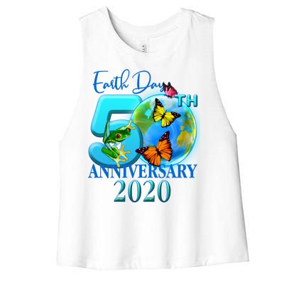 Earth Day 50th Anniversary 2020 Women's Racerback Cropped Tank