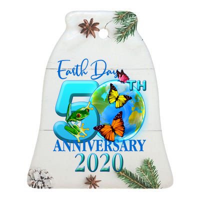 Earth Day 50th Anniversary 2020 Ceramic Bell Ornament