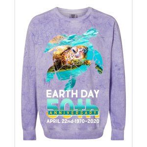 Earth Day 50th Anniversary Turtle Colorblast Crewneck Sweatshirt