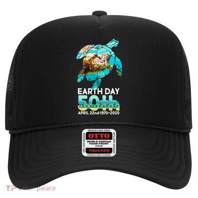 Earth Day 50th Anniversary Turtle High Crown Mesh Back Trucker Hat