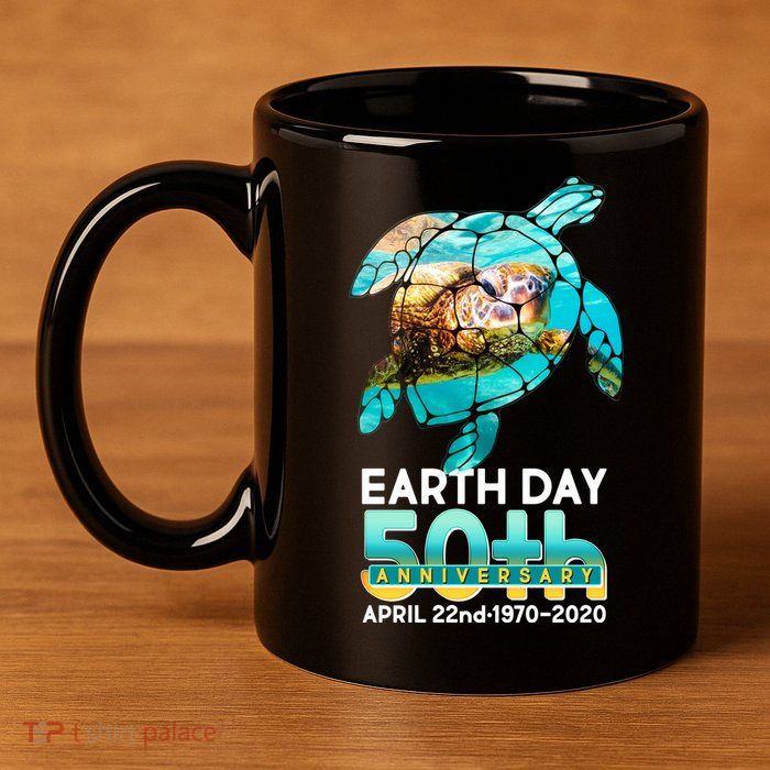Earth Day 50th Anniversary Turtle 11oz C Handle Ceramic Mug