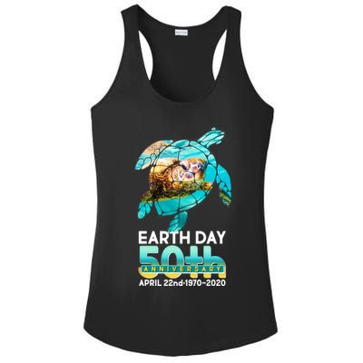 Earth Day 50th Anniversary Turtle Ladies PosiCharge Competitor Racerback Tank