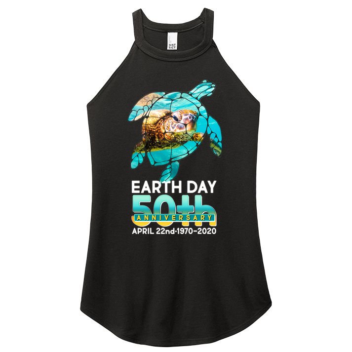 Earth Day 50th Anniversary Turtle Women's Perfect Tri Rocker Tank