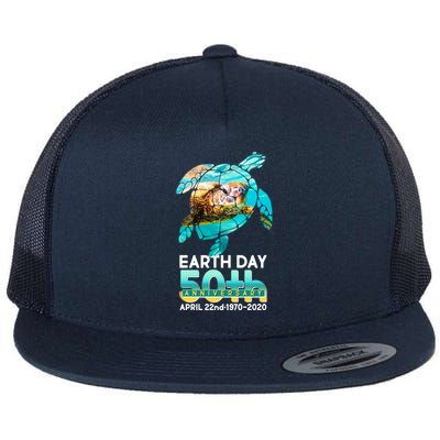 Earth Day 50th Anniversary Turtle Flat Bill Trucker Hat