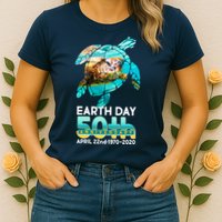 Earth Day 50th Anniversary Turtle Womens T-Shirt