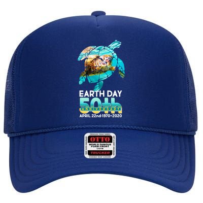 Earth Day 50th Anniversary Turtle High Crown Mesh Back Trucker Hat