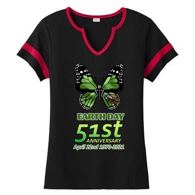 Earth Day 51st Anniversary 2021 Butterfly Ladies Halftime Notch Neck Tee