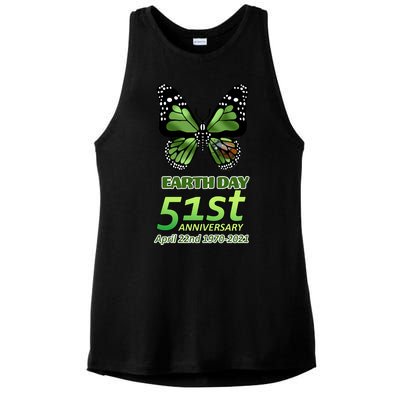 Earth Day 51st Anniversary 2021 Butterfly Ladies PosiCharge Tri-Blend Wicking Tank