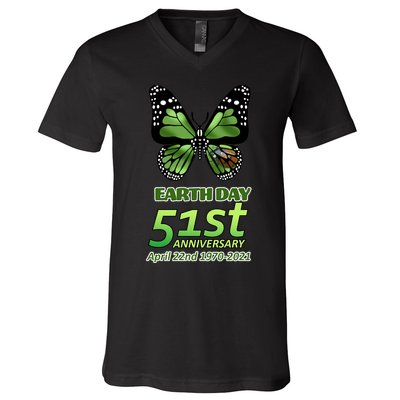 Earth Day 51st Anniversary 2021 Butterfly V-Neck T-Shirt