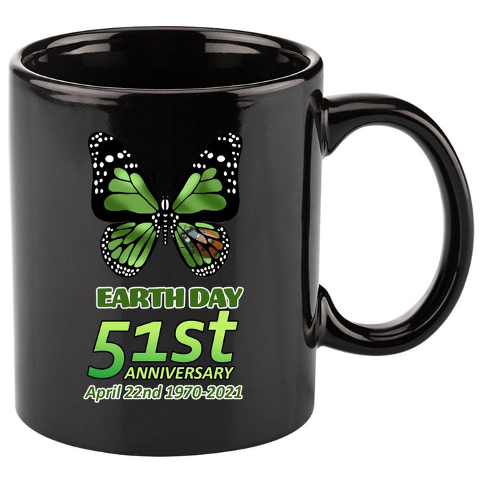 Earth Day 51st Anniversary 2021 Butterfly 11oz C Handle Ceramic Mug