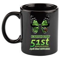 Earth Day 51st Anniversary 2021 Butterfly 11oz C Handle Ceramic Mug
