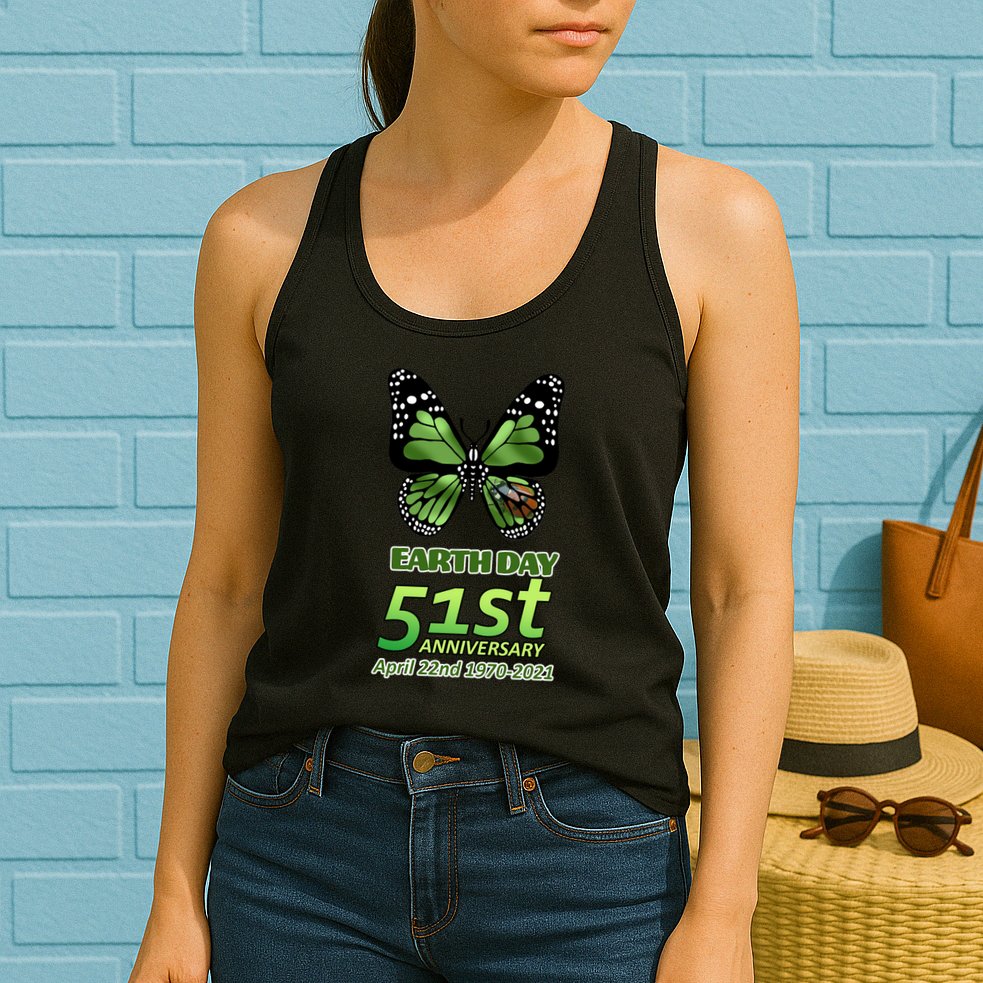 Earth Day 51st Anniversary 2021 Butterfly Womens Tank Top