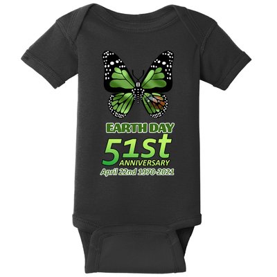 Earth Day 51st Anniversary 2021 Butterfly Baby Bodysuit