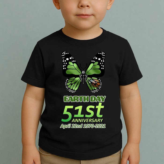 Earth Day 51st Anniversary 2021 Butterfly Toddler T-Shirt
