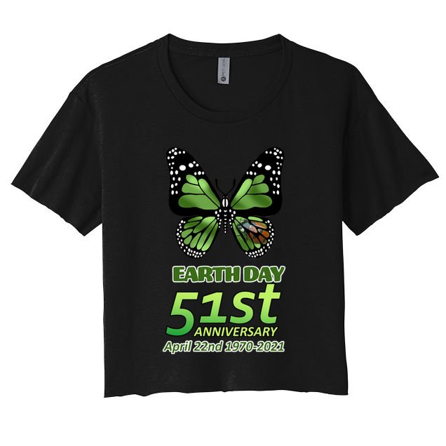 Earth Day 51st Anniversary 2021 Butterfly Crop Top