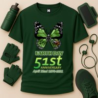 Earth Day 51st Anniversary 2021 Butterfly Cooling Performance Crew T-Shirt