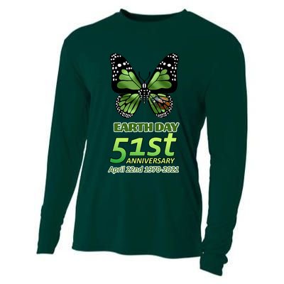 Earth Day 51st Anniversary 2021 Butterfly Cooling Performance Long Sleeve Crew