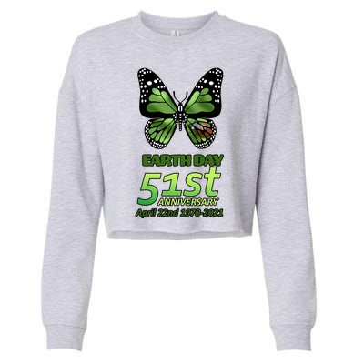 Earth Day 51st Anniversary 2021 Butterfly Cropped Pullover Crew