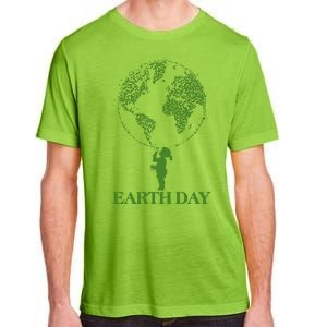 Earth Day Child Blowing Bubbles Earth  Adult ChromaSoft Performance T-Shirt