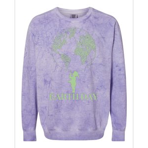 Earth Day Child Blowing Bubbles Earth  Colorblast Crewneck Sweatshirt