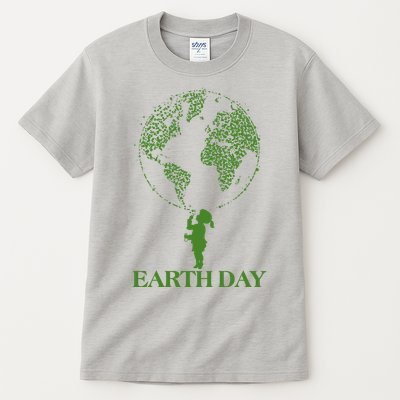 Earth Day Child Blowing Bubbles Earth  Tall T-Shirt