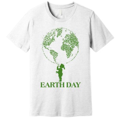 Earth Day Child Blowing Bubbles Earth  Premium T-Shirt