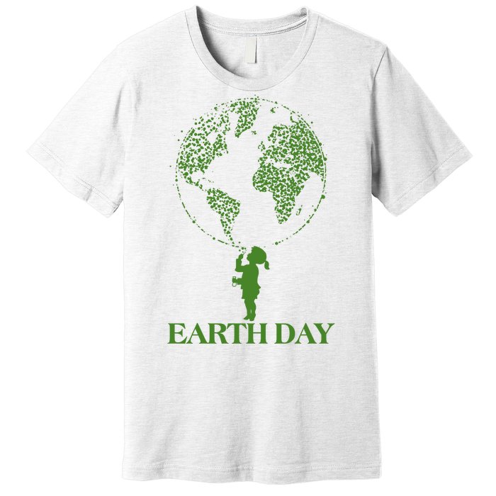 Earth Day Child Blowing Bubbles Earth  Premium T-Shirt