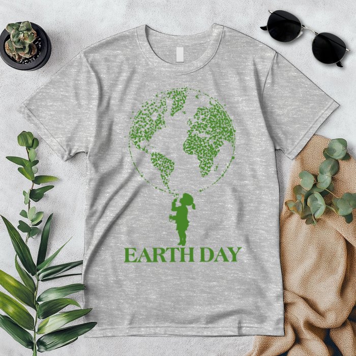 Earth Day Child Blowing Bubbles Earth  Premium T-Shirt