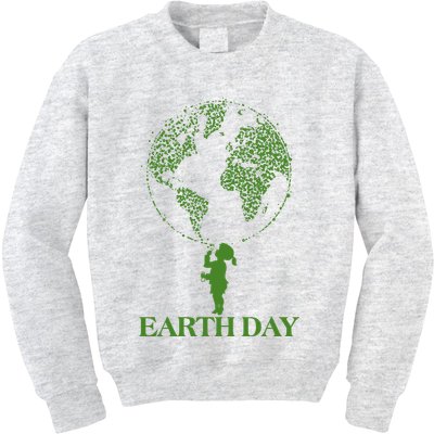 Earth Day Child Blowing Bubbles Earth  Kids Sweatshirt